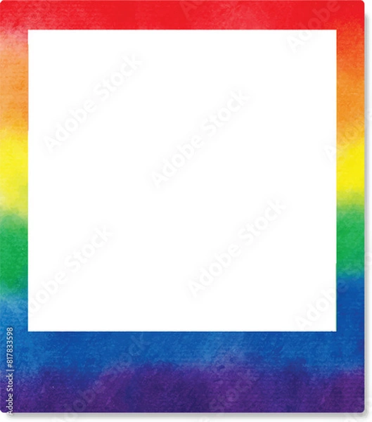 Fototapeta colorful polaroid photo frame for pride month