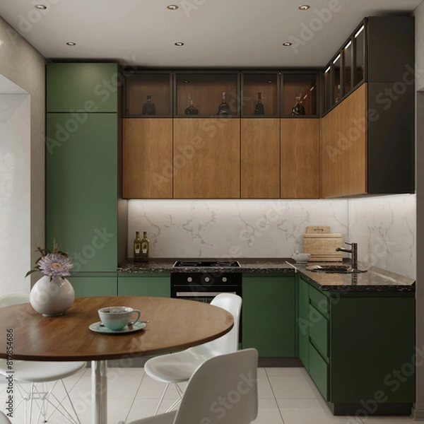 Fototapeta Modern kitchen in the interior