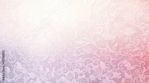 Fototapeta Soft gradient background with delicate lace-like patterns
