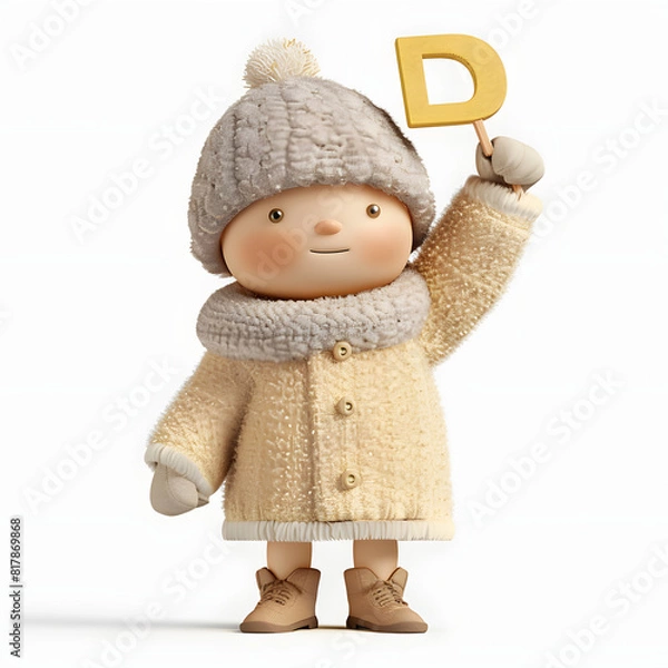 Obraz 알바펫 D를 들고 있는 3D 애니메이션 캐릭터