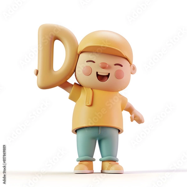 Obraz 알바펫 D를 들고 있는 3D 애니메이션 캐릭터