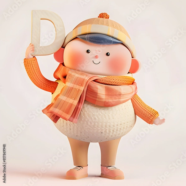 Obraz 알바펫 D를 들고 있는 3D 애니메이션 캐릭터