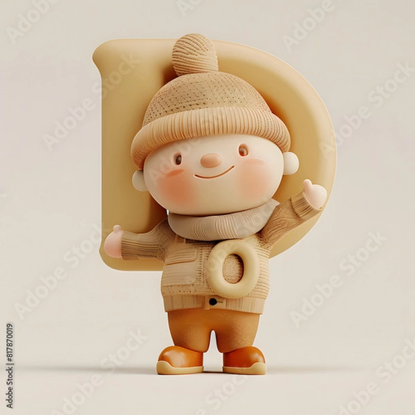 Obraz 알바펫 D를 들고 있는 3D 애니메이션 캐릭터