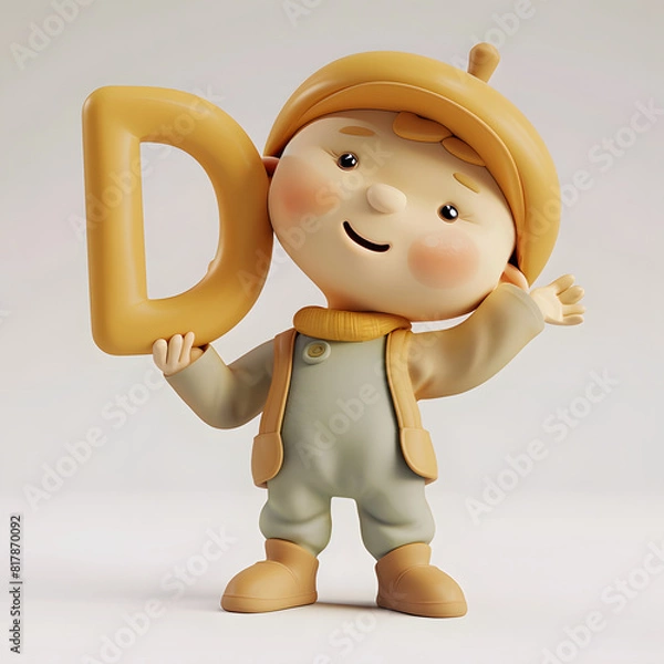 Obraz 알바펫 D를 들고 있는 3D 애니메이션 캐릭터