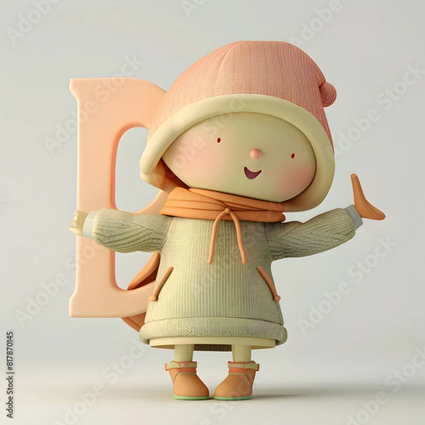 Obraz 알바펫 D를 들고 있는 3D 애니메이션 캐릭터