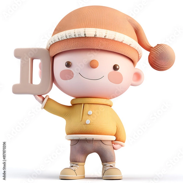 Obraz 알바펫 D를 들고 있는 3D 애니메이션 캐릭터