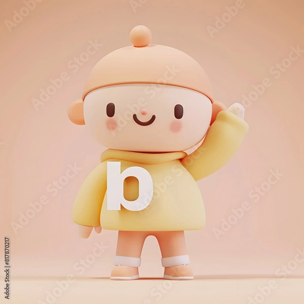 Obraz 알바펫 D를 들고 있는 3D 애니메이션 캐릭터