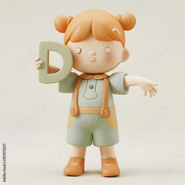 Obraz 알바펫 D를 들고 있는 3D 애니메이션 캐릭터