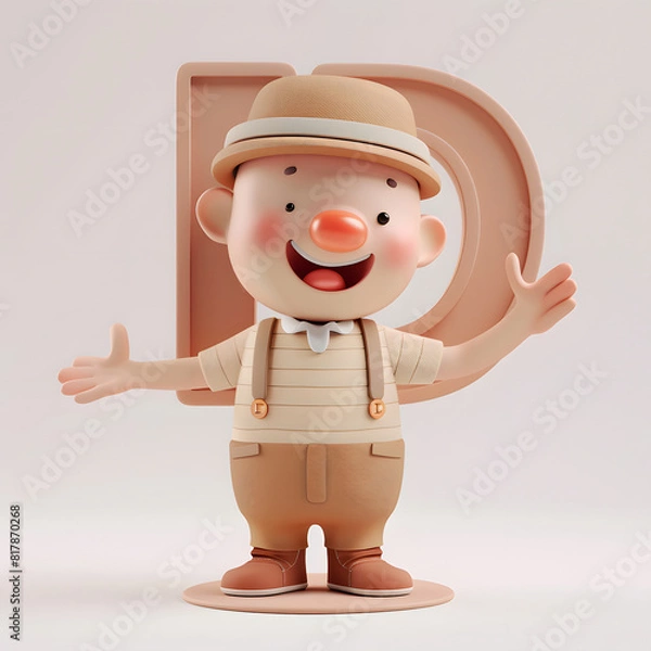 Obraz 알바펫 D를 들고 있는 3D 애니메이션 캐릭터