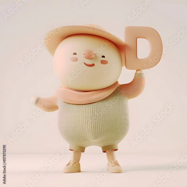 Obraz 알바펫 D를 들고 있는 3D 애니메이션 캐릭터