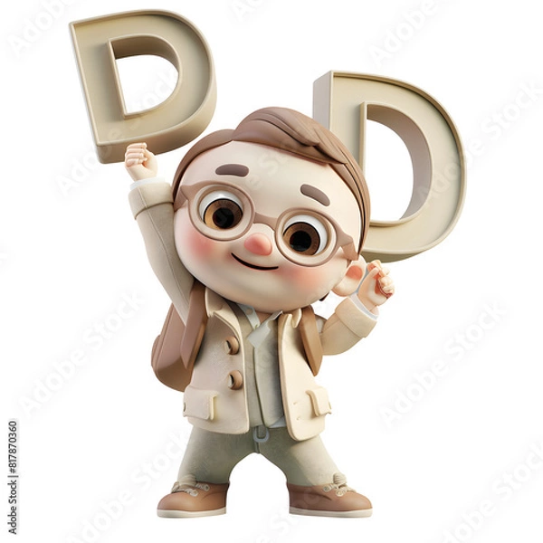 Obraz 알바펫 D를 들고 있는 3D 애니메이션 캐릭터