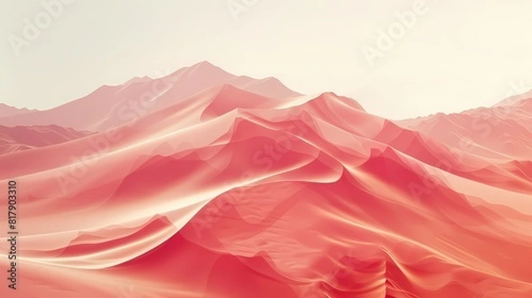 Fototapeta Digital technology red and white mountains desert landscape poster background
