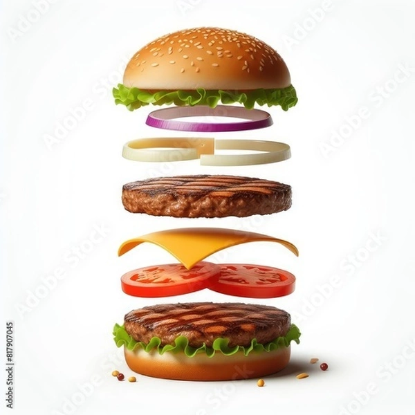 Obraz Hamburger Floating in the Air