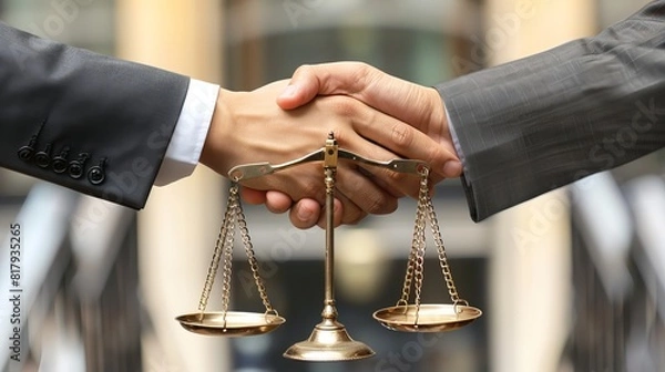 Fototapeta Lawyer in Mediation: During a mediation session, a lawyer represents their client, negotiating with opposing parties to reach a fair and amicable resolution
