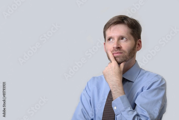 Obraz Thinking business man with beard