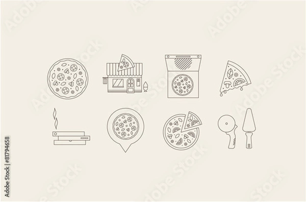 Obraz pizza icons
