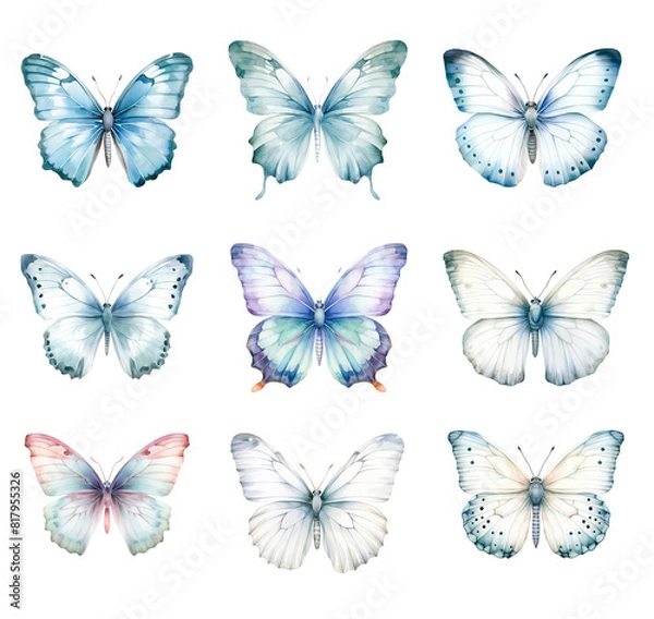 Obraz Watercolor Butterflies Set.