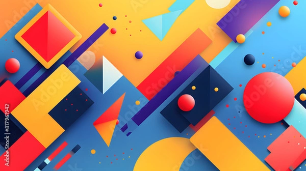 Obraz colorful geometric shapes design vector pattern geometric shapes design poster background