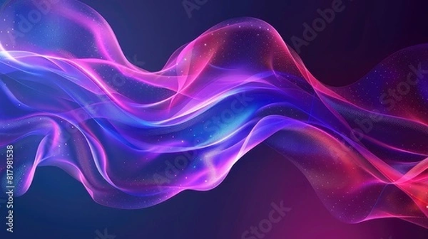 Fototapeta Dynamic abstract patterns wave and sound backgrounds,a colorful abstract light background , line of light,Shining Pink and Blue Waves on Dark as Abstract Background for Your Project
