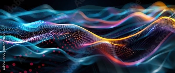 Fototapeta Technology Abstract, Digital Wave Patterns, Technology Abstract Background