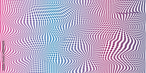 Fototapeta Abstract halftone wave dotted background. Vector modern optical pop art texture for your design