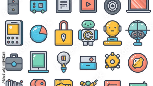 Fototapeta Icons representing automation engineer