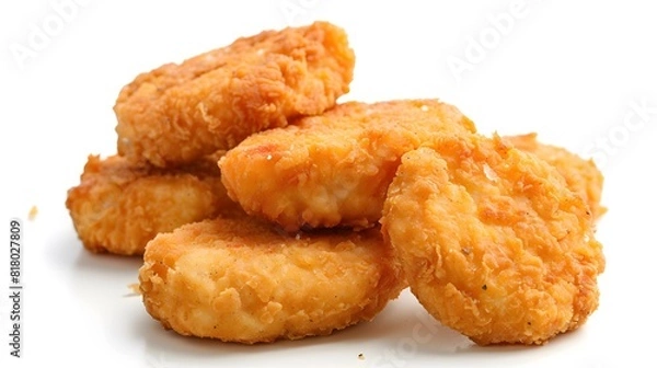 Fototapeta Chicken nuggets isolated on white background