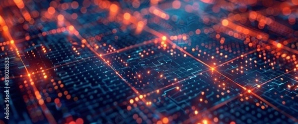 Obraz Technology Abstract, Ai Processing Patterns, Technology Abstract Background