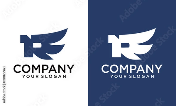 Obraz letter logo R and eagle logo