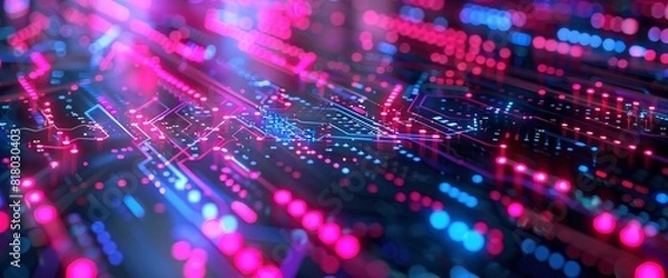 Obraz Technology Abstract, Blockchain Algorithm Patterns, Technology Abstract Background