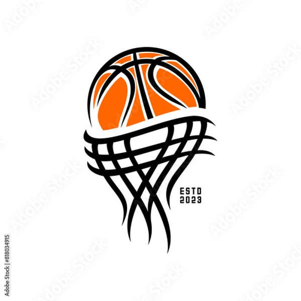 Fototapeta vector basketball logo sports design on white background