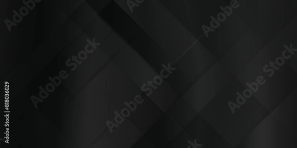 Fototapeta Luxury deep black dynamic abstract vector geometric lines patterns and squares, Luxury modern seamless abstract geometric black pattern, empty black and white tiles on black background with space.