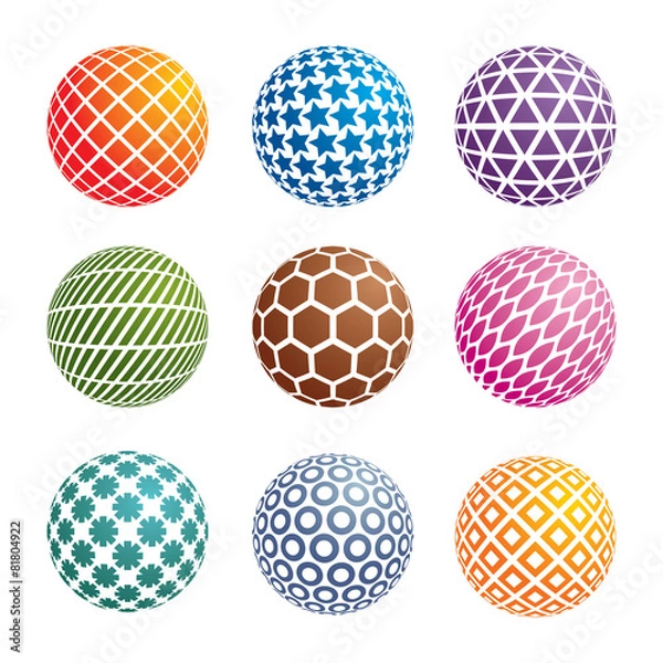 Fototapeta Vector 3D shapes collection