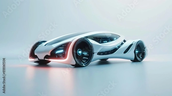 Fototapeta futuristic concept car sleek aerodynamic design electric vehicle innovation 3d rendering