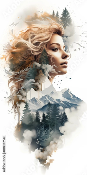 Fototapeta Serene Summit: Beauty Beyond the Trees