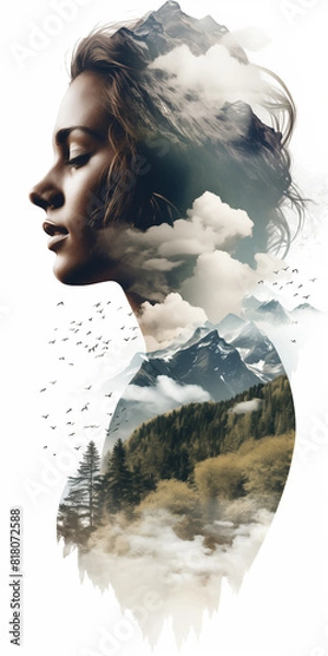 Fototapeta Forest Frame: A Woman's Wild Portrait