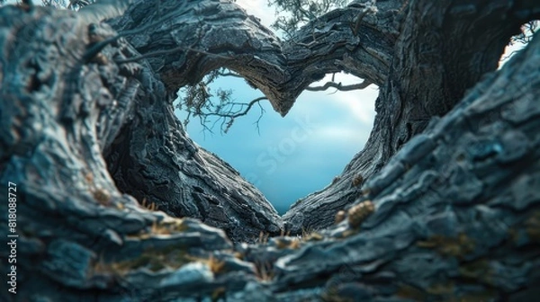 Fototapeta Heart-shaped tree.. Generative AI