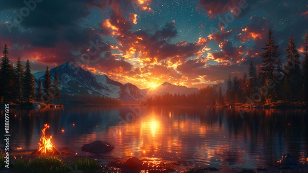 Fototapeta 夕焼けの光景