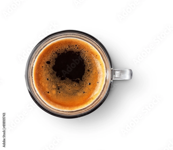 Fototapeta espresso coffee with shadow isolated on transparent background