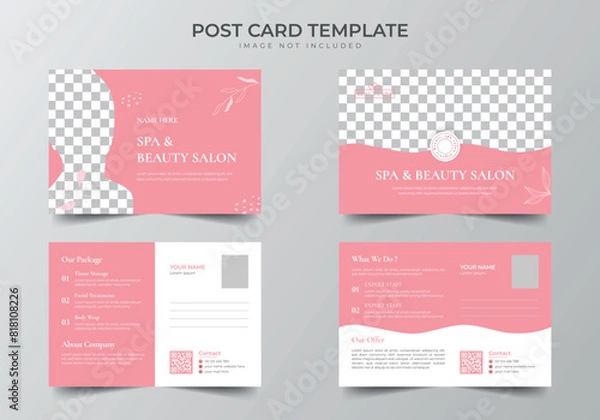 Obraz Spa Beauty Salon PostCard Set Template