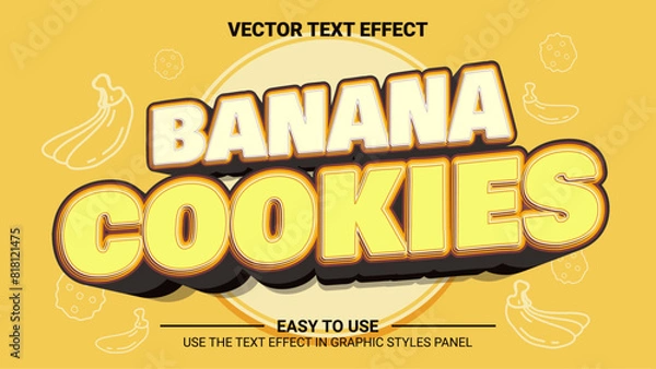 Obraz Banana cookies editable text effect
