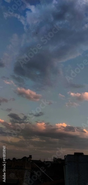 Fototapeta sunset over the city