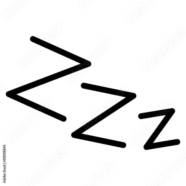 Fototapeta Zzz, Zzzz bed sleep snore icons, snooze nap Z sound vector effect.