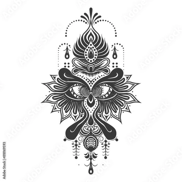 Obraz minimalist abstract line dot design black color only