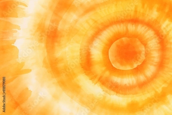 Fototapeta Watercolor orange Tie Dye background. Generative AI