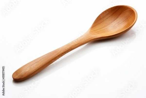 Fototapeta Wooden spoon isolated on white background. Generative AI