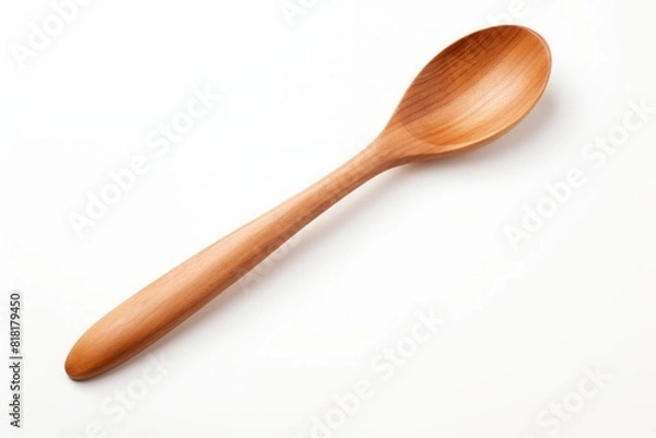 Fototapeta Wooden spoon isolated on white background. Generative AI