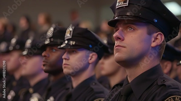 Fototapeta Police Academy Training: At the police academy, recruits undergo rigorous training, learning the skills and techniques needed to maintain law and order
