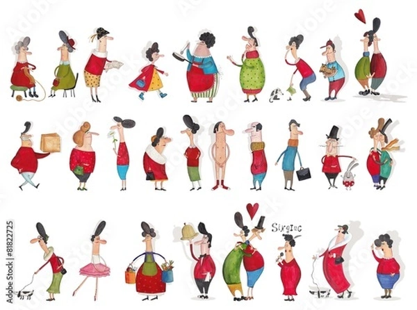 Fototapeta Mega collection of cartoon characters