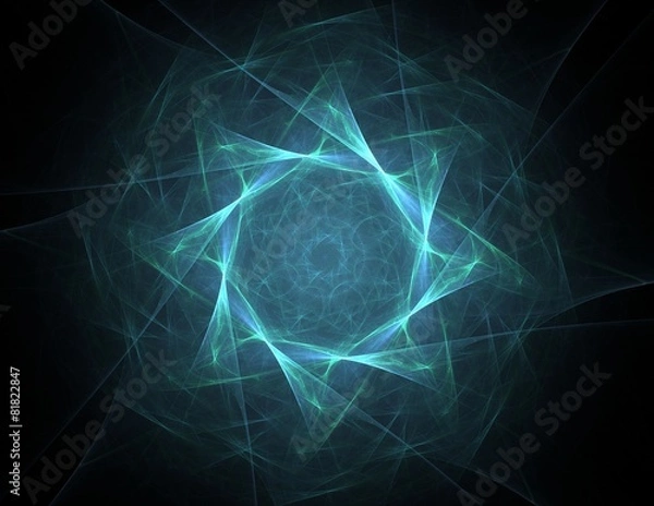 Fototapeta fractal radial pattern on the subject of science